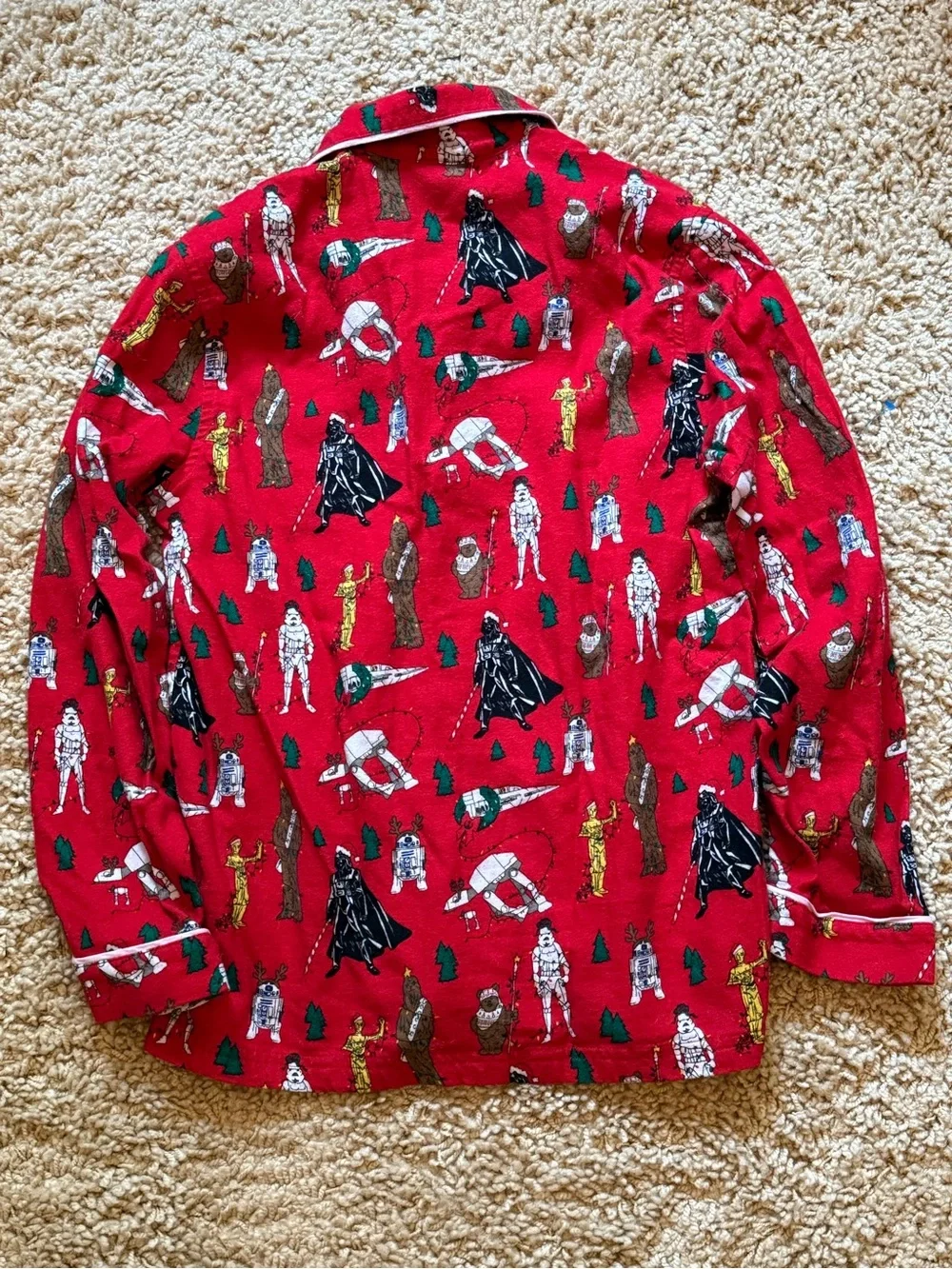Hanna Andersson Adult Star Wars Holiday Flannel Pajama Set Red XXS Pants & Shirt